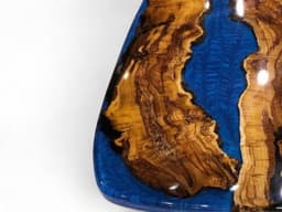 Blue Resin River Walnut Dining Table — detail 7
