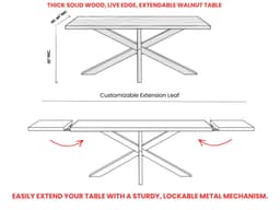 Extendable Live Edge Walnut Dining Table — detail 10