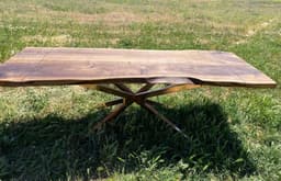 Extendable Live Edge Walnut Dining Table — detail 8