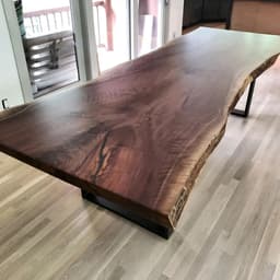 Live Edge Walnut Dining Table, Solid Wood — detail 3