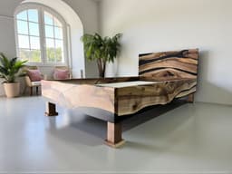 Live Edge Walnut Bed Frame with Epoxy — detail 4