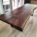 Live Edge Walnut Wood Table, Rustic Modern Farmhouse Dining