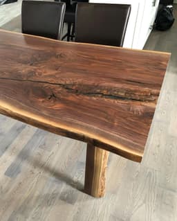 Live Edge Walnut Rustic Farmhouse Table — detail 2