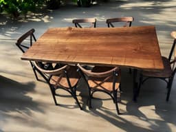 Live Edge Walnut Rustic Farmhouse Table — detail 3