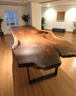 Live Edge Walnut Single Slab Dining Table — detail 2
