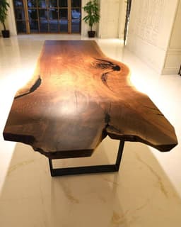 Live Edge Walnut Single Slab Dining Table — detail 3