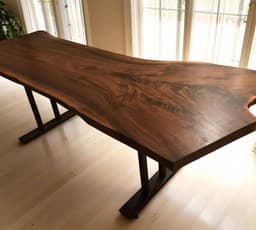 Live Edge Walnut Single Slab Dining Table — detail 6