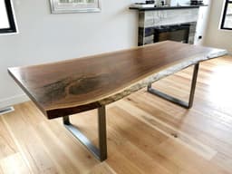 Live Edge Walnut Single Slab Dining Table — detail 7