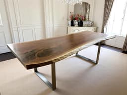 Live Edge Walnut Single Slab Table, Rustic — detail 3