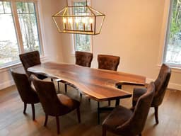 Live Edge Walnut Single Slab Table, Rustic — detail 5