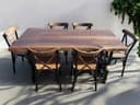 Live Edge Walnut Dining Table, Farmhouse Style, Metal Legs