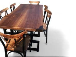 Live Edge Walnut Table, Metal Legs — detail 3