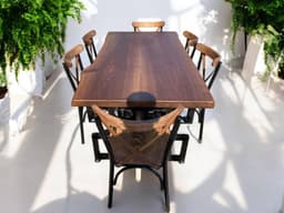 Live Edge Walnut Table, Metal Legs — detail 4