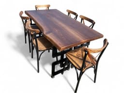Live Edge Walnut Table, Metal Legs — detail 5