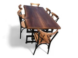 Live Edge Walnut Table, Metal Legs — detail 6