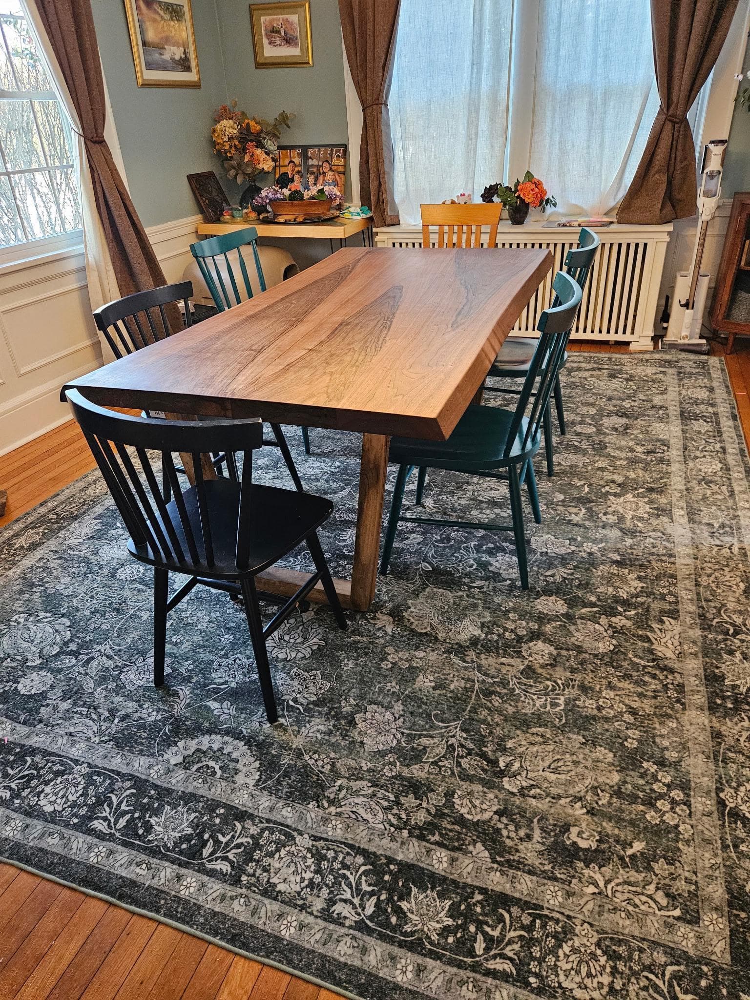 Modern Live Edge Walnut Dining Table — handmade in our workshop