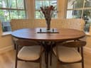 Handmade Oval Walnut Dining Table, Solid Wood Office Desk