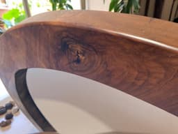 Round Walnut Wall Mirror — detail 7