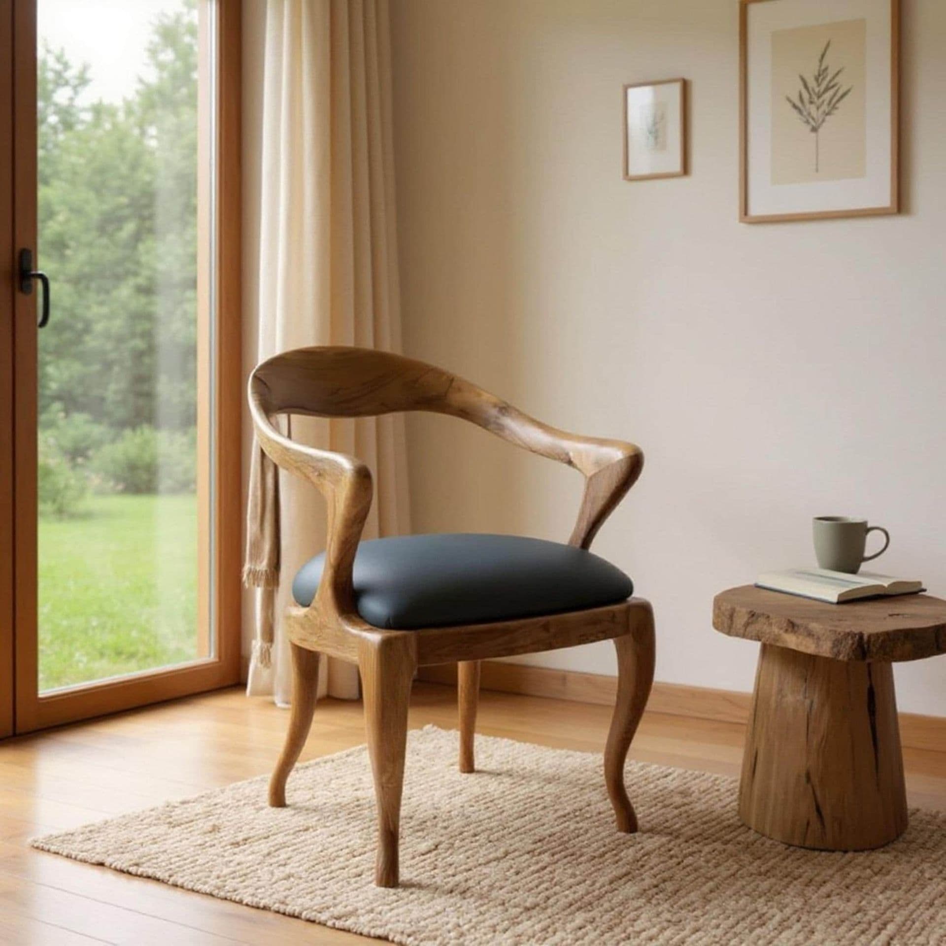 Solid Walnut Dining Chair — handmade in our workshop