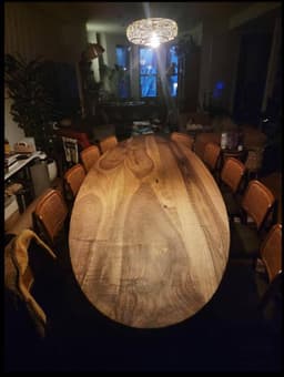 Solid Walnut Oval Dining Table — detail 2