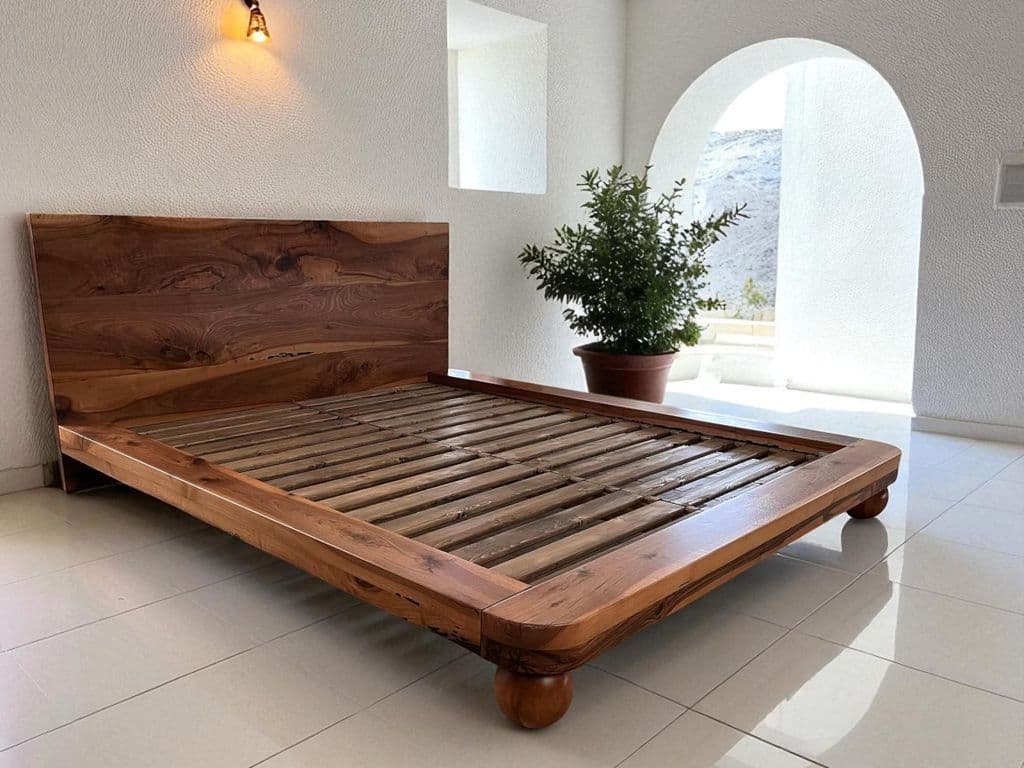 Solid Walnut Platform Bed Frame — handmade in our workshop