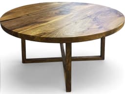 Solid Walnut Round Dining Table, Modern — detail 10