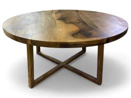 Solid Walnut Round Dining Table, Modern — detail 5