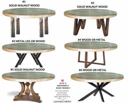 Solid Walnut Round Dining Table, Modern — detail 8