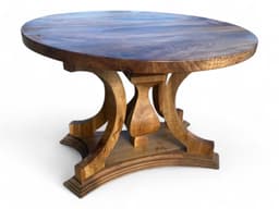 Solid Walnut Round Dining Table, Pedestal Base — detail 10