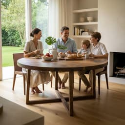 Solid Walnut Round Dining Table, Pedestal Base — detail 3
