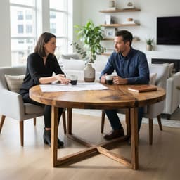 Solid Walnut Round Dining Table, Pedestal Base — detail 4