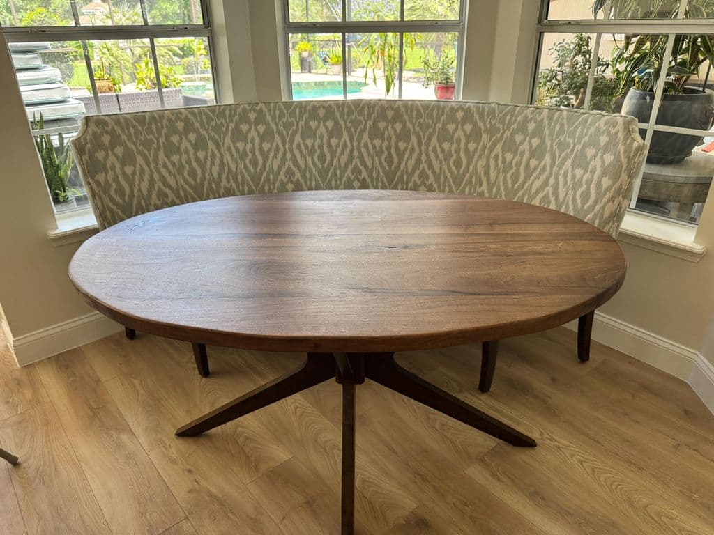 Handmade Walnut Oval Farmhouse Table — handmade in our workshop