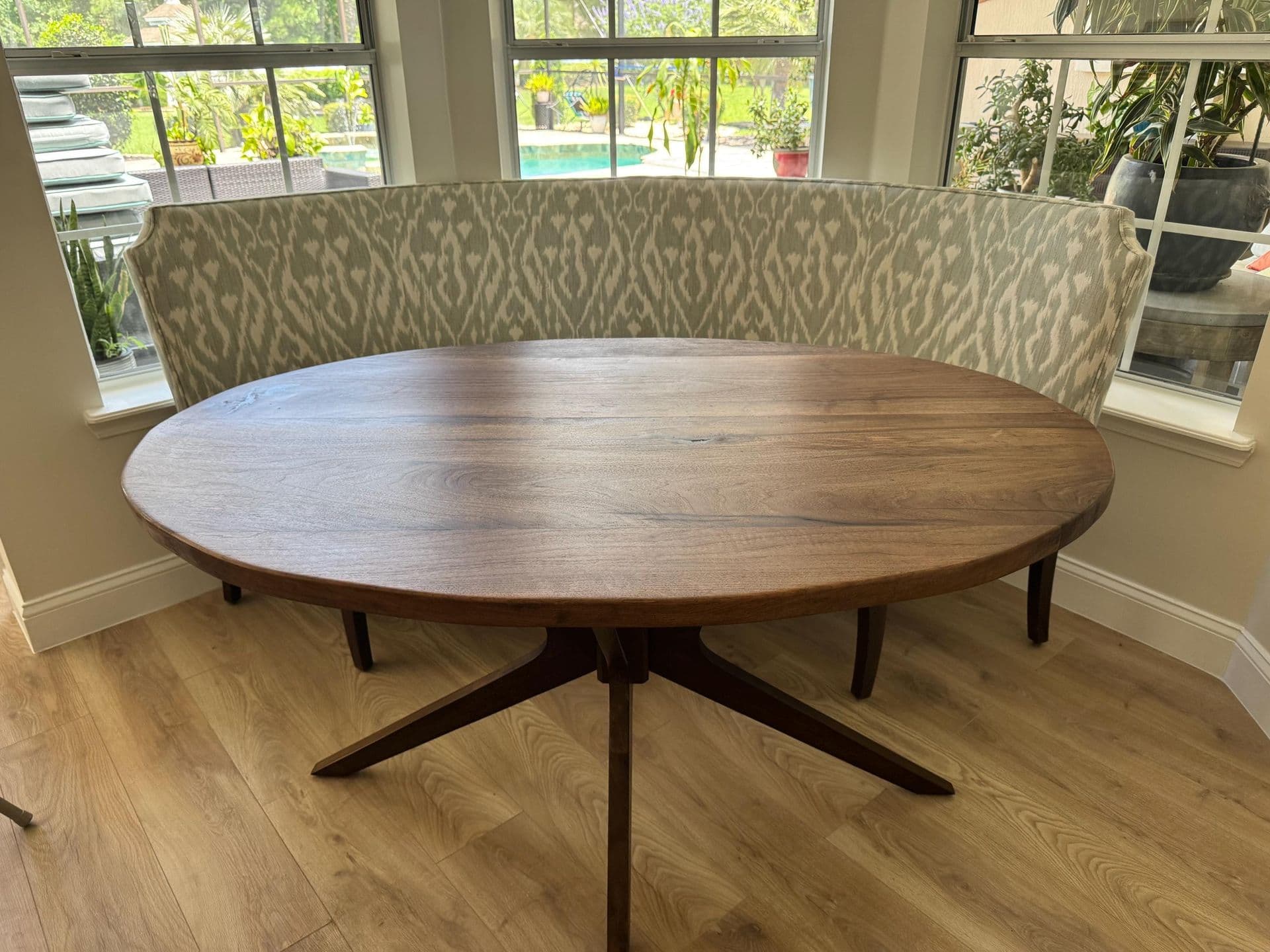 Handmade Walnut Oval Farmhouse Table — handmade in our workshop