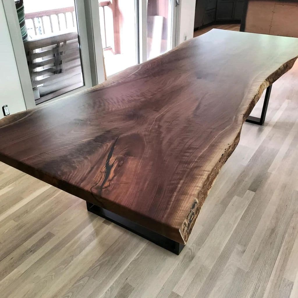 Live Edge Walnut Rustic Farmhouse Table — handmade in our workshop