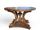 Solid Walnut Wood Round Dining Table, Farmhouse Pedestal Base